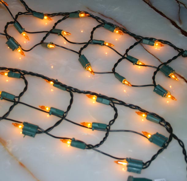 Yellow Ribbon Lights Tree Wrap Lights, Green Wire w/ Yellow Lights