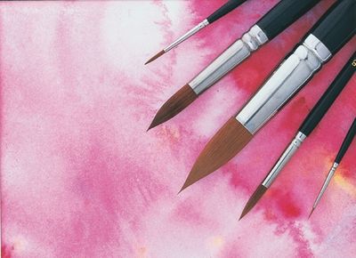 RICHESON 9000/9010 Watercolor Brush Sampler: 1 1/2" flat and 1, 3, 6, 12, 16 rounds.