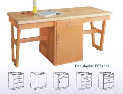 DIVERSIFIED WOODCRAFTS A-Frame and Three Drawer Cabinet 60x30-Maple