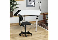 Alvin CC Series Creative Center White Base with Office Chair and Lamp