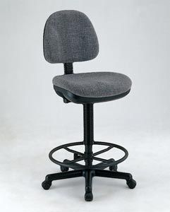 Alvin® Black Leather Premo Drafting Height Ergonomic Chair - Click to enlarge