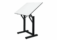 Alvin Ensign Table, Black Base White Top 31" x 42"
