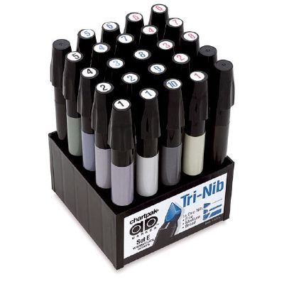 Chartpak® AD™ Marker 25-Color Warm/Cool Gray Set - Click to enlarge