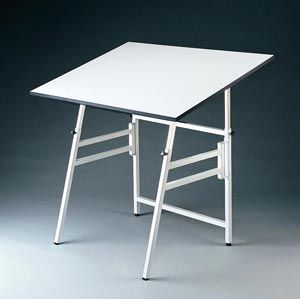 Alvin® Professional Table, White Base White Top 31