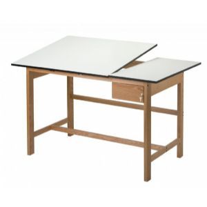 Alvin® Titan II Split Top Solid Oak White Top Drafting Table