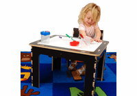 ANATEX Flip Top Dry Erase and Chalk Table with 1 Bench - Natural