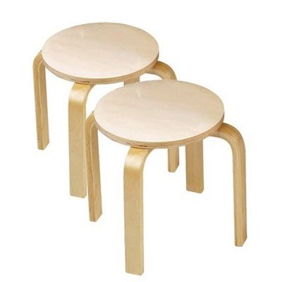 ANATEX Wooden Sitting Stools (set of 2)