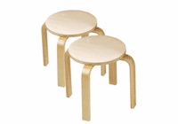 ANATEX Wooden Sitting Stools (set of 2)
