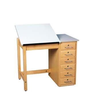 DIVERSIFIED WOODCRAFTS Art/Drafting Table - 36x24x30-1/4 - 6 drawer-17 Wt-150