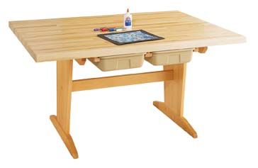 DIVERSIFIED WOODCRAFTS Art/Planning Table w/tote trays (Quick Ship)