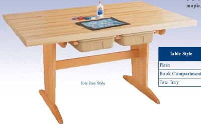 DIVERSIFIED WOODCRAFTS Art/Planning Table w/tote trays (Quick Ship)-9 Wt-140