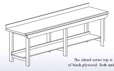 DIVERSIFIED WOODCRAFTS Aux. Workbench - Wall Series., 32"-11