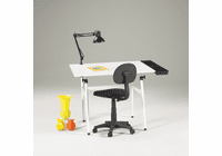 Berkeley 4 Pcs Combo in white (Classic Set: Top, Tray, Lamp and Drafting HT chair)