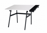 Berkeley Classic Mini Combo includes Black Base and White 30x42" Top, with Side Tray