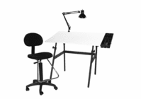 Berkeley Classic Mini Combo includes White Base and White 30x42" Top, with Side Tray