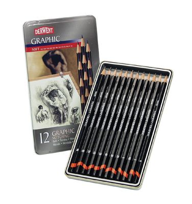 DERWENT Graphic - Set of 12 SOFT GRAPHIC SKETCHING PENCILS