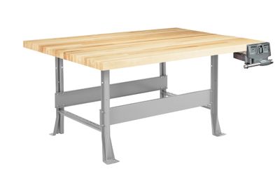 DIVERSIFIED WOODCRAFTS 2-Station Workbench w/1 vise (Quick Ship)-12