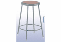 DIVERSIFIED WOODCRAFTS Diversified Woodcrafts HARDBOARD SEAT STEEL STOOL - 18"