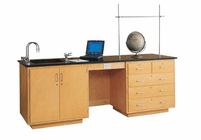 DIVERSIFIED WOODCRAFTS Instructor's Lab-Science Demo Bench-epoxy resin top