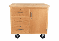 DIVERSIFIED WOODCRAFTS Mobile Storage Cabinet - 3 drawers/1 door
