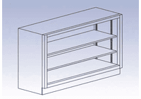 DIVERSIFIED WOODCRAFTS Open Shelf Floor Storage Unit - 34-3/4"H-13