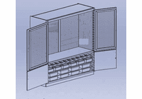 DIVERSIFIED WOODCRAFTS Pegboard Tool Storage Cabinet w/holders