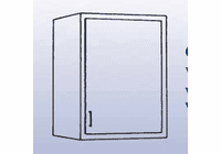 DIVERSIFIED WOODCRAFTS Single Door Unit - Wall Mounted Cabinet-6 Wt-45