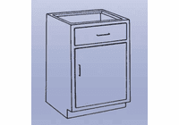 DIVERSIFIED WOODCRAFTS Wood High Base - 1 drawer/single door