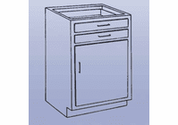 DIVERSIFIED WOODCRAFTS Wood High Base - 2 drawers/single door
