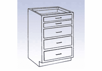DIVERSIFIED WOODCRAFTS Wood High Base - 2 small/3 large drawers