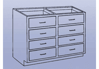DIVERSIFIED WOODCRAFTS Wood High Base - 8 drawers-24