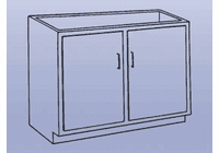 DIVERSIFIED WOODCRAFTS Wood High Base - double doors-18