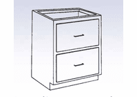 DIVERSIFIED WOODCRAFTS Wood Low Base - 2 file drawers