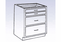 DIVERSIFIED WOODCRAFTS Wood Low Base - 2 large/2 small drawers-10