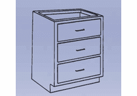DIVERSIFIED WOODCRAFTS Wood Low Base - 3 drawer-8 Wt-70