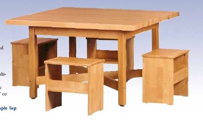 DIVERSIFIED WOODCRAFTS Elementary Four-Student Table - 48"x48"-17 Wt-130
