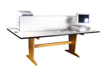 DIVERSIFIED WOODCRAFTS Four-Station Tech Table - Panel Leg