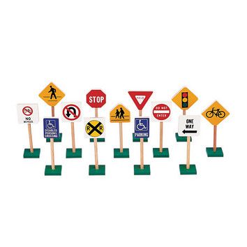 Guidecraft 7" Block Play Traffic Signs
