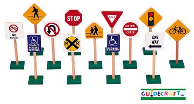 GUIDECRAFT 7" TRAFFIC SIGNS (13/SET)