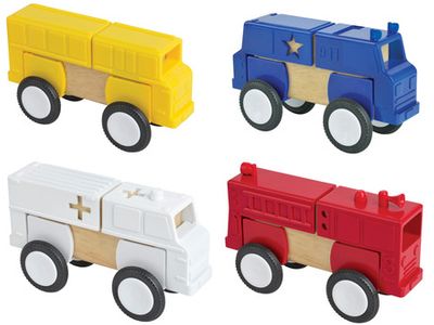 Guidecraft Block Mates Comm Vehicles