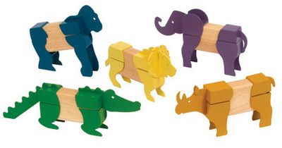 Guidecraft Block Mates Safari Animals