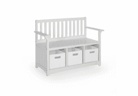 GUIDECRAFT Classic Storage Bench w/Bins - Gray