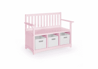 GUIDECRAFT Classic Storage Bench w/Bins - Pink