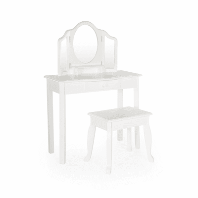 GUIDECRAFT Classic White Vanity and Stool