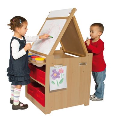 Guidecraft Desk to Easel Art Cart