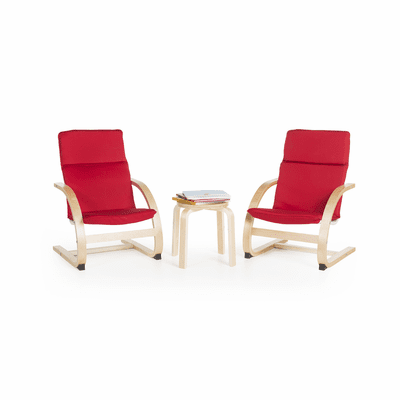 GUIDECRAFT Kiddie Rocker Chairs Set - Red