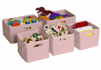 Guidecraft Pink Storage Bins-Set of 5