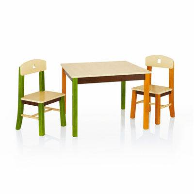 GUIDECRAFT See and Store Table & Chairs Set