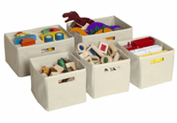 Guidecraft Tan Storage Bins - Set of 5