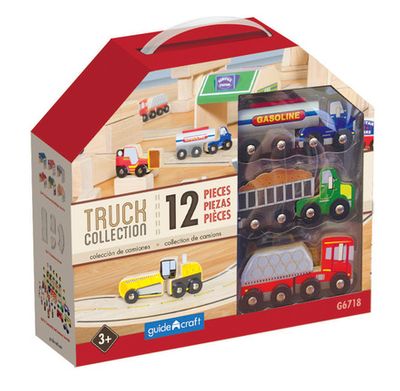 Guidecraft Wooden Truck Collection Set of 12